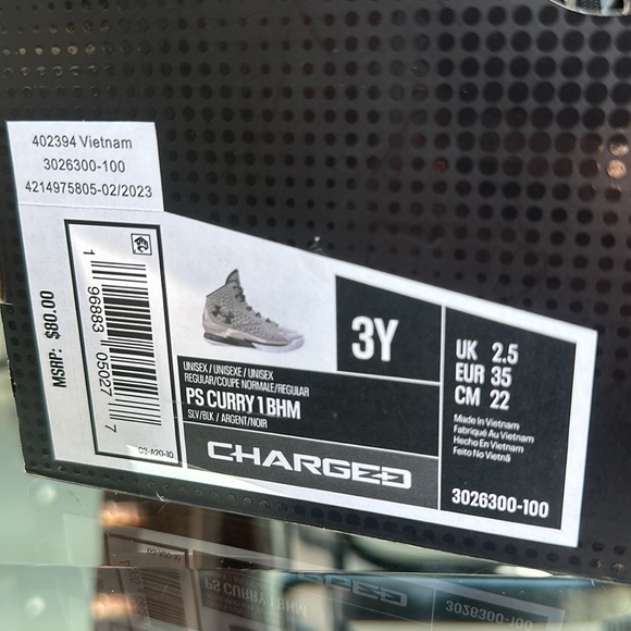 Under Armour Curry 1 BHM kids  Basketball Shoes - Picture 8 of 11